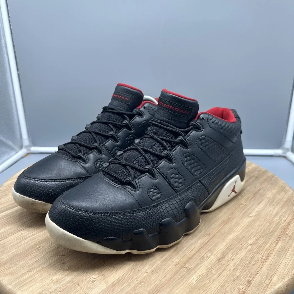 Nike Air Jordan 9 Retro Low Bred Black Gym Red White 832822-001 Men's 10.5